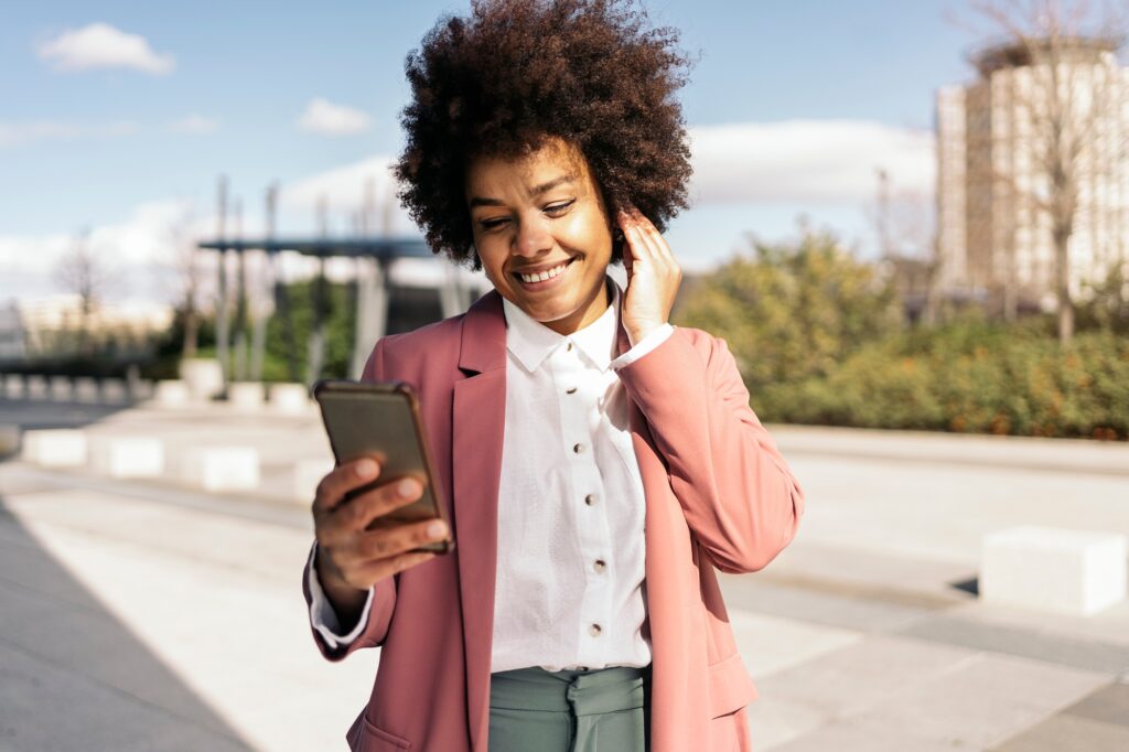 Business Woman Working Outdoors